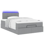 vidaXL Lit ottoman avec matelas gris clair 120x190 cm tissu