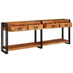 vidaXL Tables console avec tiroir 2 Pièces Marron Bois d'acacia massif