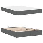 vidaXL Cadre de lit avec stockage Gris foncé 160 x 200 cm tissu