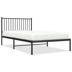 vidaXL Cadre de lit métal sans matelas avec tête de lit noir 107x203cm