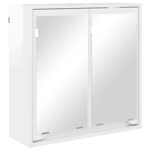 vidaXL Armoire Miroir de Salle de Bain Blanc brillant 60 x 20 x 60 cm