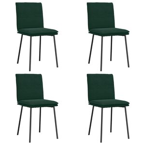 vidaXL Chaises à manger lot de 4 Vert foncé Velours