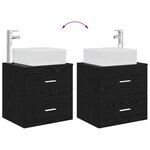vidaXL Vanité de lavabo mural Chêne noir 49 5 x 41 x 63 cm