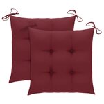 vidaXL Chaises pliables d'extérieur lot de 2 et coussins Bois d'acacia