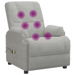 vidaXL Fauteuil de massage gris clair similicuir daim