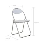 vidaXL Chaises pliantes à manger lot de 4 blanc similicuir