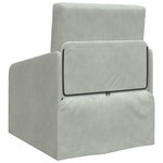 vidaXL Canapé-lit pliant Gris clair 65 x 80 x 83 cm Velours