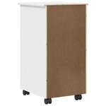 vidaXL Cabinet roulant 34 x 39 x 65 5 cm Pin massif Blanc