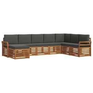 vidaXL Ensemble de canapés d'extérieur 8 Pièces Naturel et Anthracite