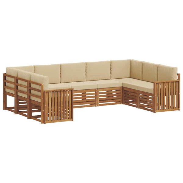 vidaXL Ensemble de canapés d'extérieur 9 pc Naturel et Beige