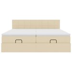 VidaXL Cadre de lit ottoman avec matelas crème 160x200 cm tissu