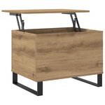 vidaXL Table basse chêne artisanal 60x44 5x45 cm bois d'ingénierie