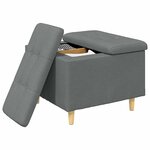 vidaXL Pouf de rangement avec coussin Gris foncé 60 x 60 x 45 cm tissu