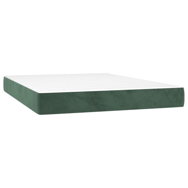 vidaXL Matelas de lit à ressorts ensachés fermeté moyenne Vert foncé 140x200x20 cm