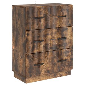 vidaXL Armoire à tiroirs Chêne fumé 66 x 34 5 x 87 cm