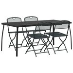 vidaXL Ensemble de meubles d'extérieur 5 pc Anthracite Fer et Acier