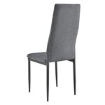 Lot de 2 chaises de salle à manger siège de cuisine rembourré acier et polyester 96 cm gris 03_0002775