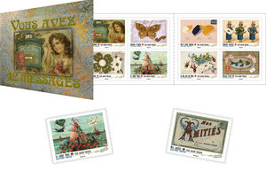 Carnet de 12 timbres - Vous avez 12 messages - Lettre Verte
