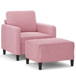 vidaXL Fauteuil avec repose-pied Rose 60 cm Velours
