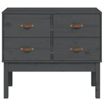 vidaXL Armoire console Gris 90x40x78 cm Bois de pin solide