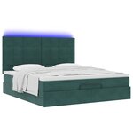 VidaXL Cadre de lit ottoman avec matelas vert foncé 180x200cm velours