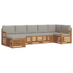 vidaXL Ensemble de canapés d'extérieur 7 pc Gris Naturel et Clair