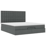VidaXL Cadre de lit ottoman avec matelas gris foncé 180x200 cm tissu