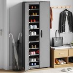 vidaXL Armoire à chaussures Gris 60x30x166 cm Tissu
