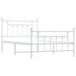 vidaXL Cadre de lit métal sans matelas et pied de lit blanc 100x200 cm