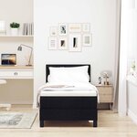 vidaXL Lit à ressorts avec matelas Noir 80 x 200 cm tissu