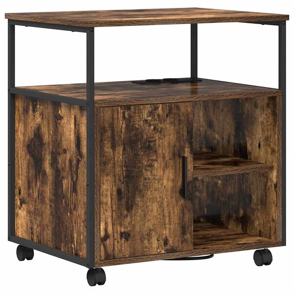 vidaXL Cabinet avec Station de Charge Chêne fumé 61 x 46 x 67 cm