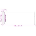 vidaXL Auvent latéral rétractable 120 x 300 cm Blanc cassé