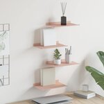 vidaXL Étagère flottante 4 Pièces Rose 30 x 18 x 2 5 cm Acier