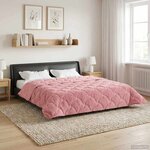 vidaXL Duvet complet toute l'année Matelassé Rose 200 x 240 cm