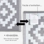 Tapis extérieur terrasse réversible - Tapis de jardin imperméable et résistant UV - Zoe - Gris - 120x180 cm - HOMESCAPES