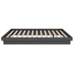 vidaXL Cadre de lit sans matelas gris bois massif