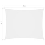 vidaXL Voile de parasol tissu oxford rectangulaire 2x4 m blanc