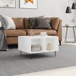 vidaXL Table basse Blanc brillant 60x50x36 5 cm Bois d'ingénierie