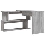 vidaXL Bureau d'angle Sonoma gris 200x50x76 cm Bois d'ingénierie