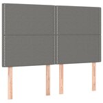 vidaXL Sommier à lattes de lit avec matelas Gris foncé 160x200cm Tissu