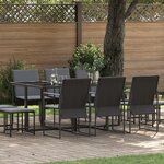 Ensemble de jardin 13 pièces avec coussins en acier et textilène