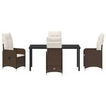 vidaXL Ensemble de salle à manger pour jardin 5 Pièces Marron Poly rotin