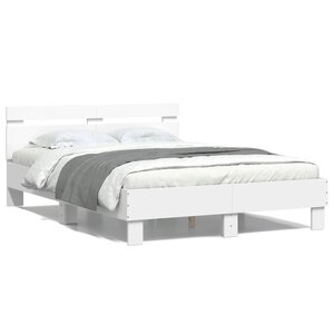 vidaXL Cadre de lit sans matelas blanc 135x190 cm