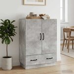vidaXL Buffet Gris béton 66 x 34 5 x 92 cm Bois d'ingénierie