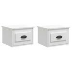 vidaXL Tables de chevet murales 2 Pièces blanc brillant 41 5x36x28 cm