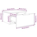 vidaXL Cabinet de chevet avec tiroir 2 Pièces Chêne noir 34 x 30 x 20 cm