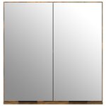 vidaXL Armoire à miroir de salle de bain Chêne fumé 64x20x67 cm