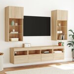 vidaXL Meubles TV muraux lumières LED 2 Pièces chêne sonoma 40x30x40 cm