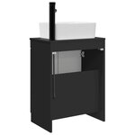 vidaXL Meuble de salle de bain avec évier Noir 54 x 35 x 83 cm