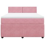 vidaXL Sommier à lattes de lit avec matelas Rose 140x200 cm Velours